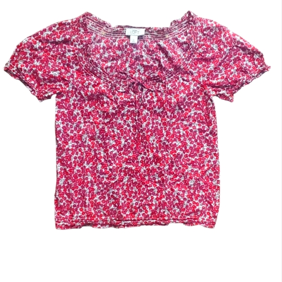 LOFT Tops - LOFT Red and White Floral Blouse
